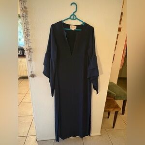 Figue Athena Crafton Navy Maxi Dress with Ruffled Sleeves, belt tie
IMMACULATE